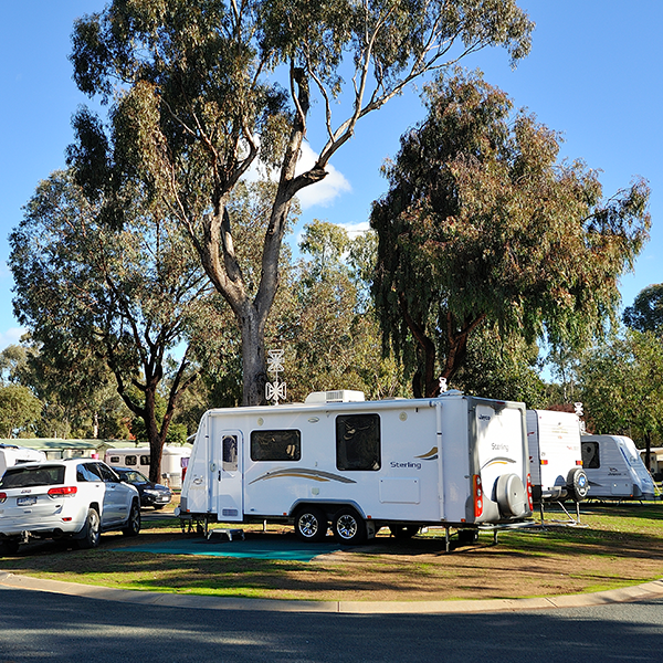 camper trailer on powered site echuca
