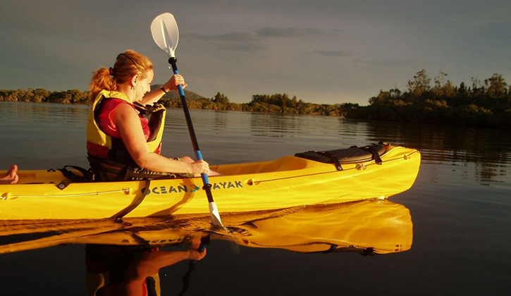 myall shores woman kayaking