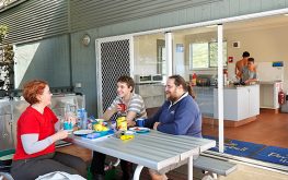 port campbell family eating outdoors