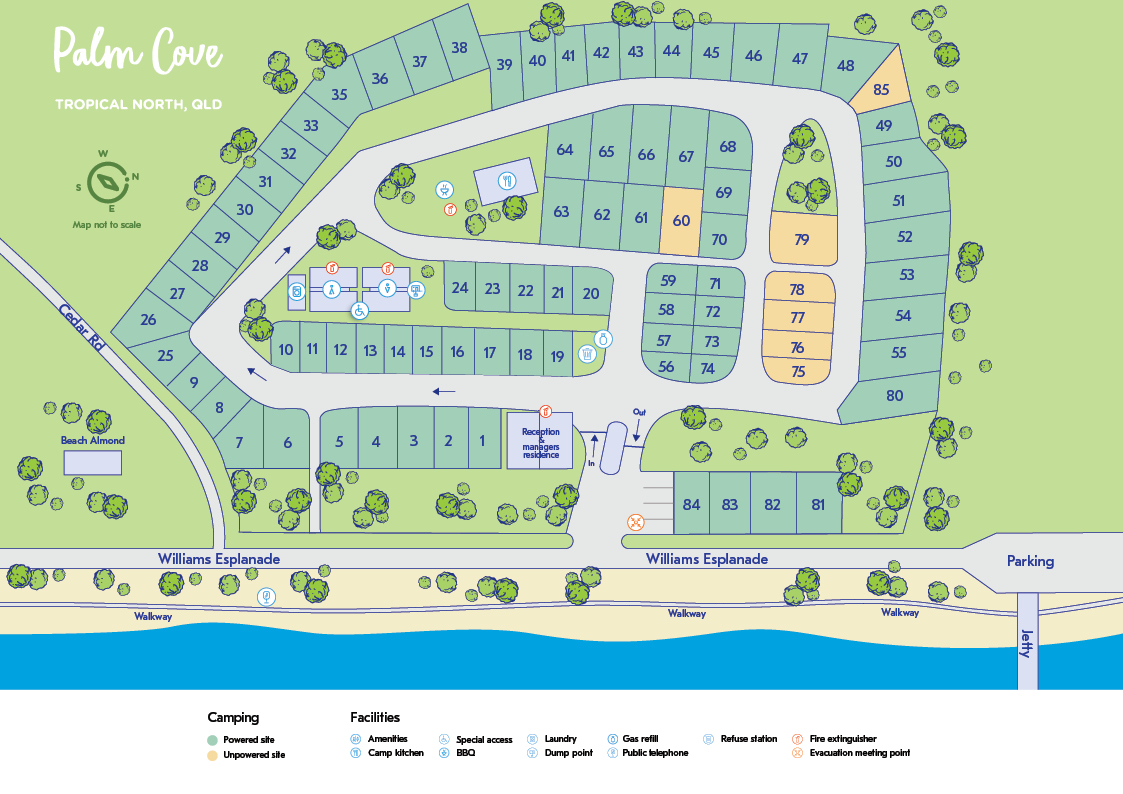 NRMA Palm Cove Holiday Park map
