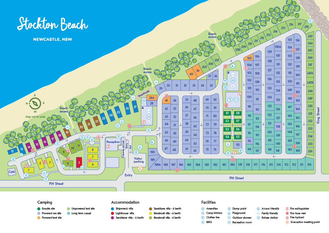 NRMA Stockton Beach Holiday Park map