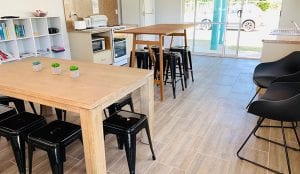 Camp kitchen in Bowen Beachfront Caravan and Holiday park