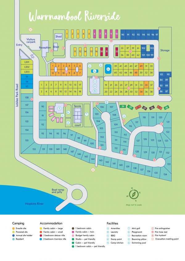 NRMA Warrnambool Riverside Holiday Park map