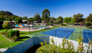 Tennis court inside NRMA Halls Gap Holiday Park