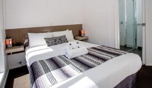 Large bed inside a Halls Gap cabin