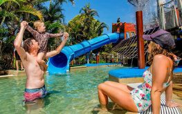 South West Rocks family in pool