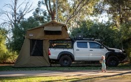 Mildura Riverside camp site with child