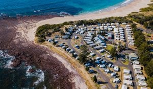 View of shellharbour caravan park from above