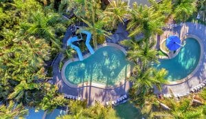 Aerial view of swimming pool