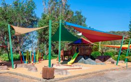 Children's playground inside NRMA Ocean Beach Holiday Resort