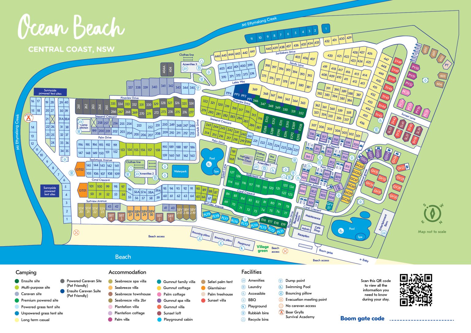Park Map NRMA Ocean Beach Holiday Resort