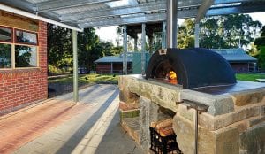 Wood fired pizza oven at Port Arthur